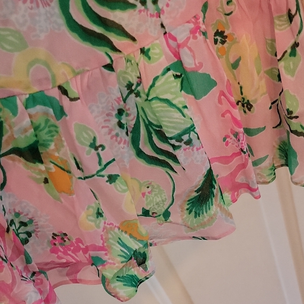 Lilly Pulitzer Floral Long Sleeve Dress - Pink and Green - Picture 3 of 6